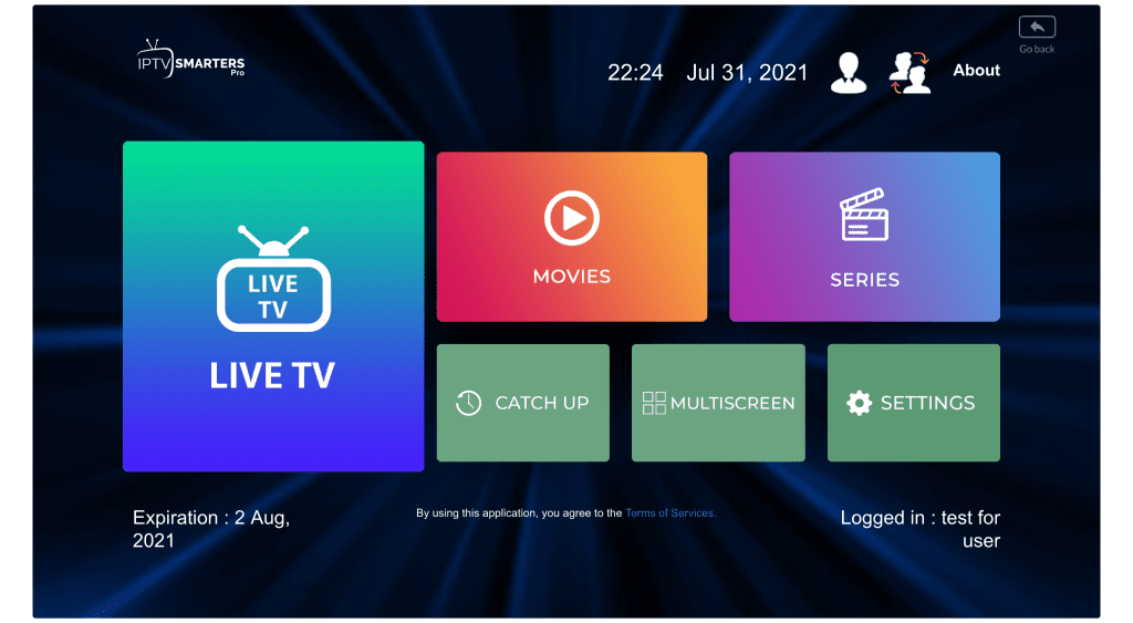 The home screen will be like this once the downloading is complete. You can easily choose what you want to watch next, to access Live Channels just click on the Live TV section.
